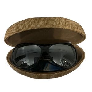Maui Jim Lehua MJ-203-02 Black Brown Swirl Polarized Sunglasses Case Italy NWOT